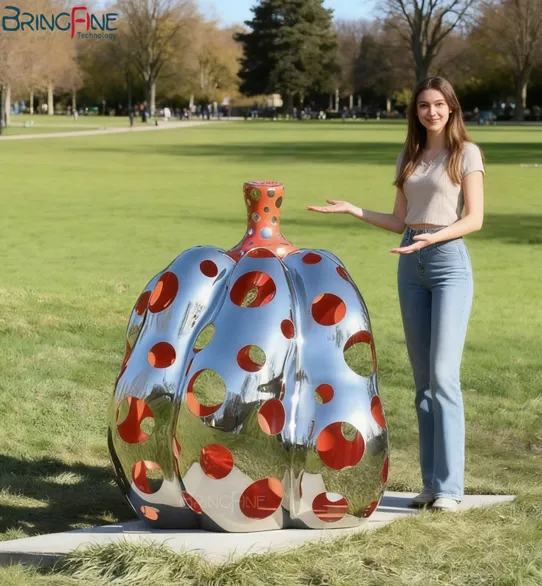 Stainless Steel Pumpkin Sculpture