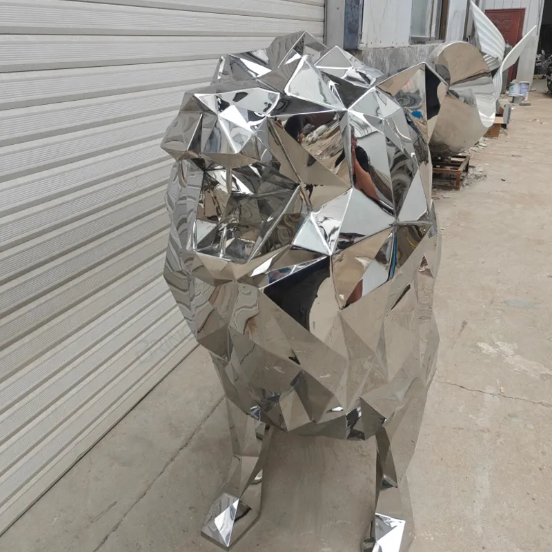 Sculpture Stainless Steel Lion