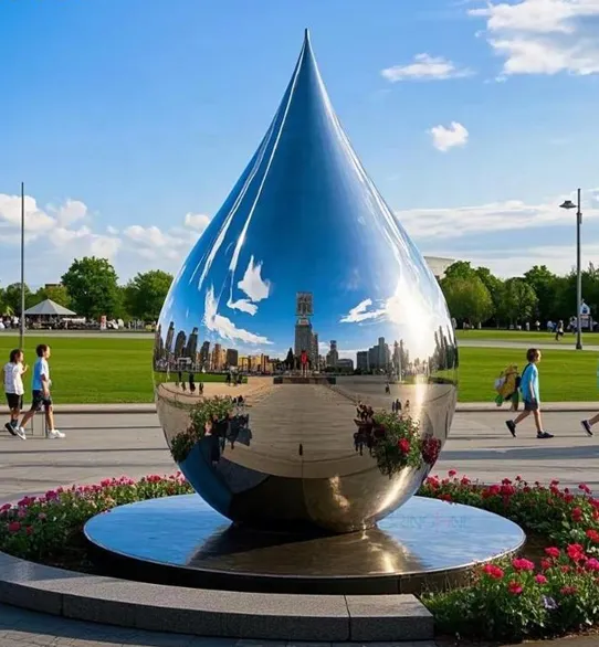 Stainless Steel Water Drop Statue