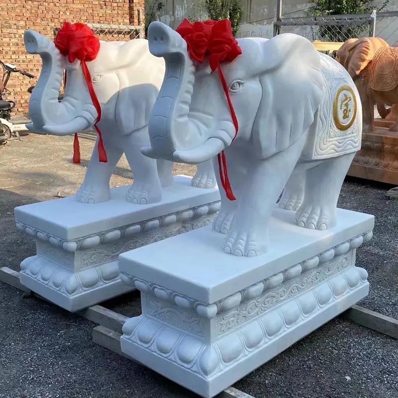 Marble Elephant Statue