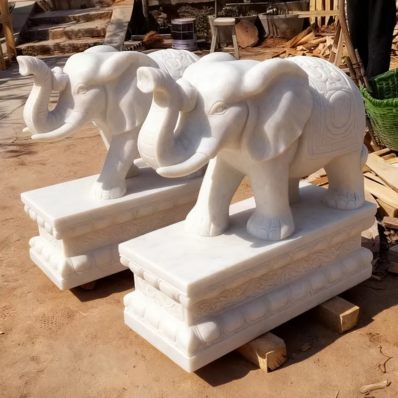 Marble Elephant Statue