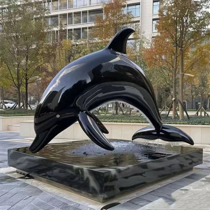 Bronze Dolphin Fountain For Compamy